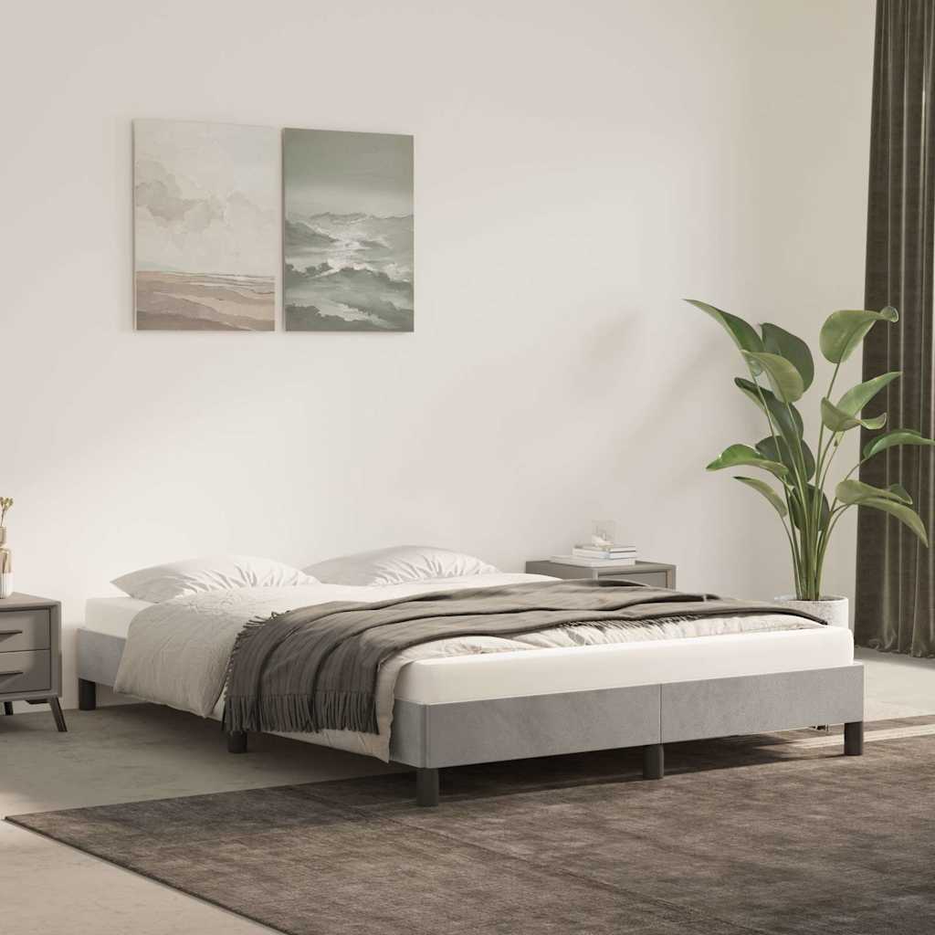 Giroletto senza Materasso Grigio Chiaro 140x200 cm Velluto