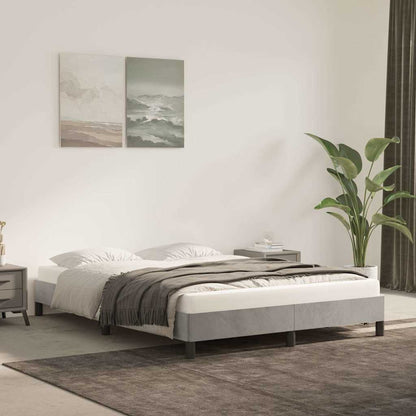 Giroletto senza Materasso Grigio Chiaro 140x200 cm Velluto
