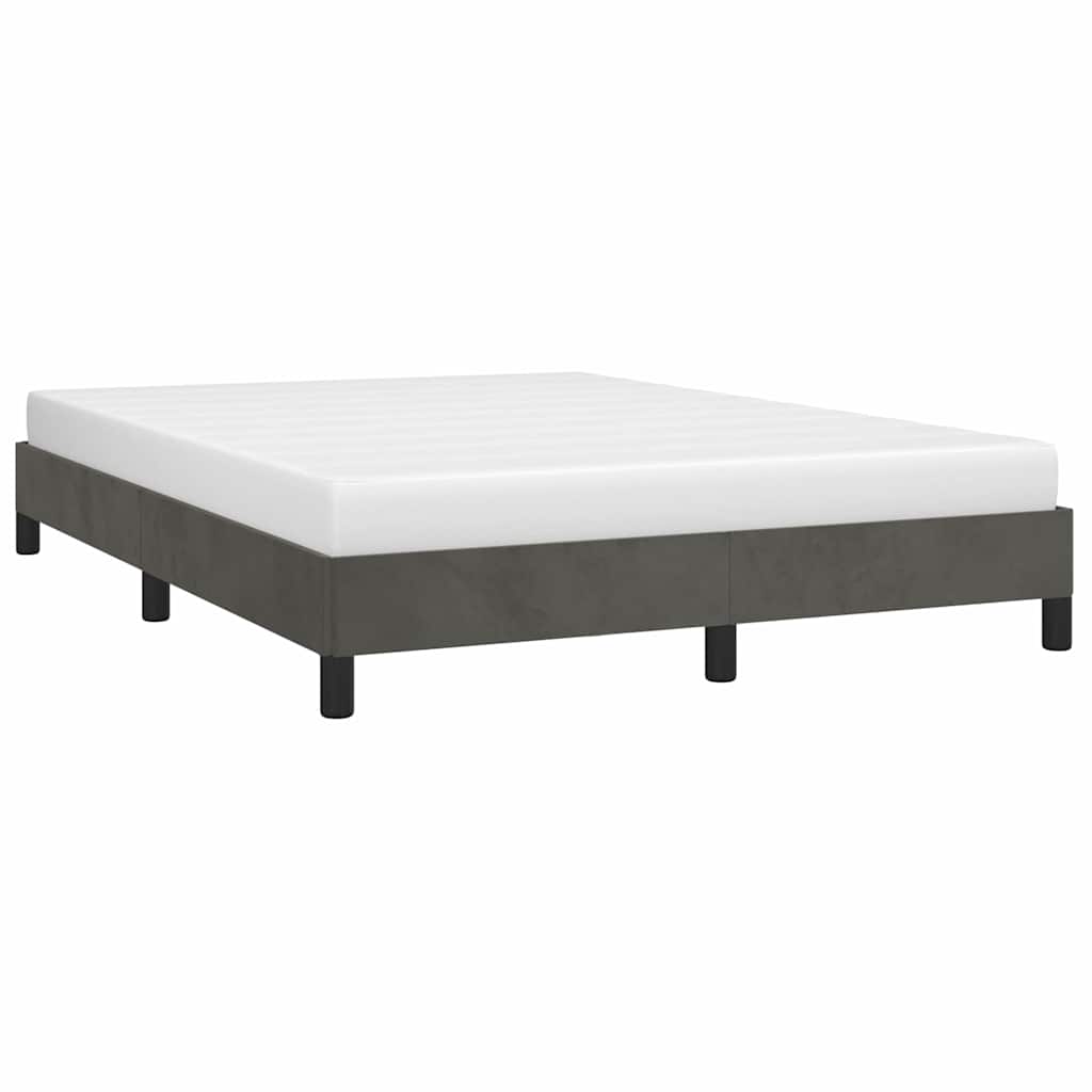 Giroletto senza Materasso Grigio Scuro 140x200 cm Velluto