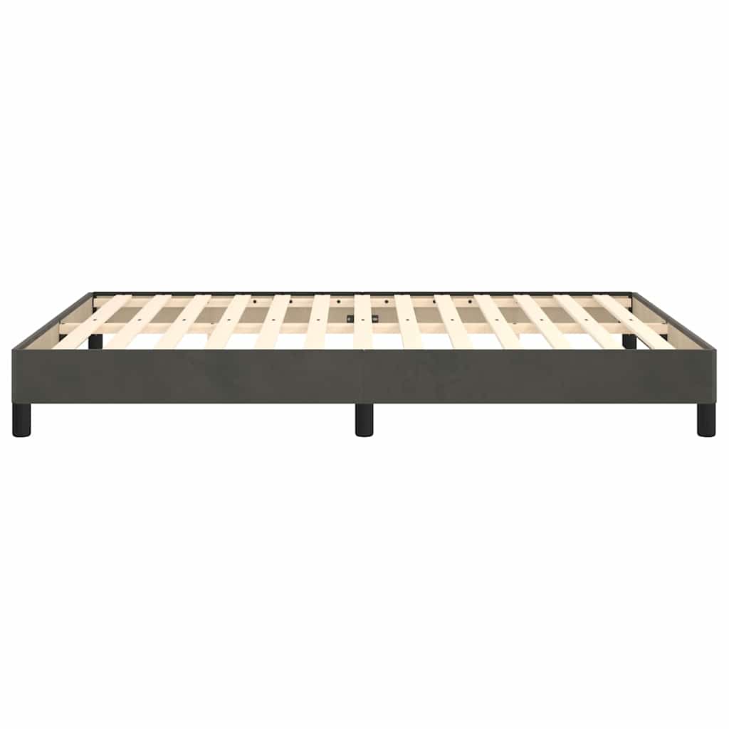 Giroletto senza Materasso Grigio Scuro 140x200 cm Velluto