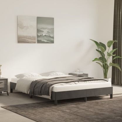Giroletto senza Materasso Grigio Scuro 140x200 cm Velluto | homemem39
