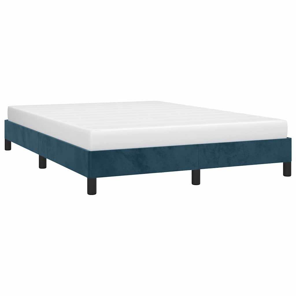 Giroletto senza Materasso Blu Scuro 140x200 cm Velluto