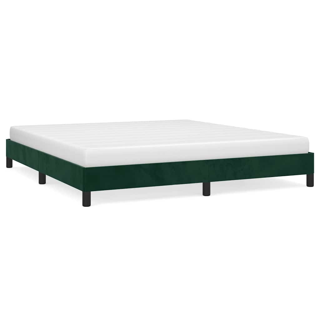 Giroletto senza Materasso Verde Scuro 160x200 cm in Velluto