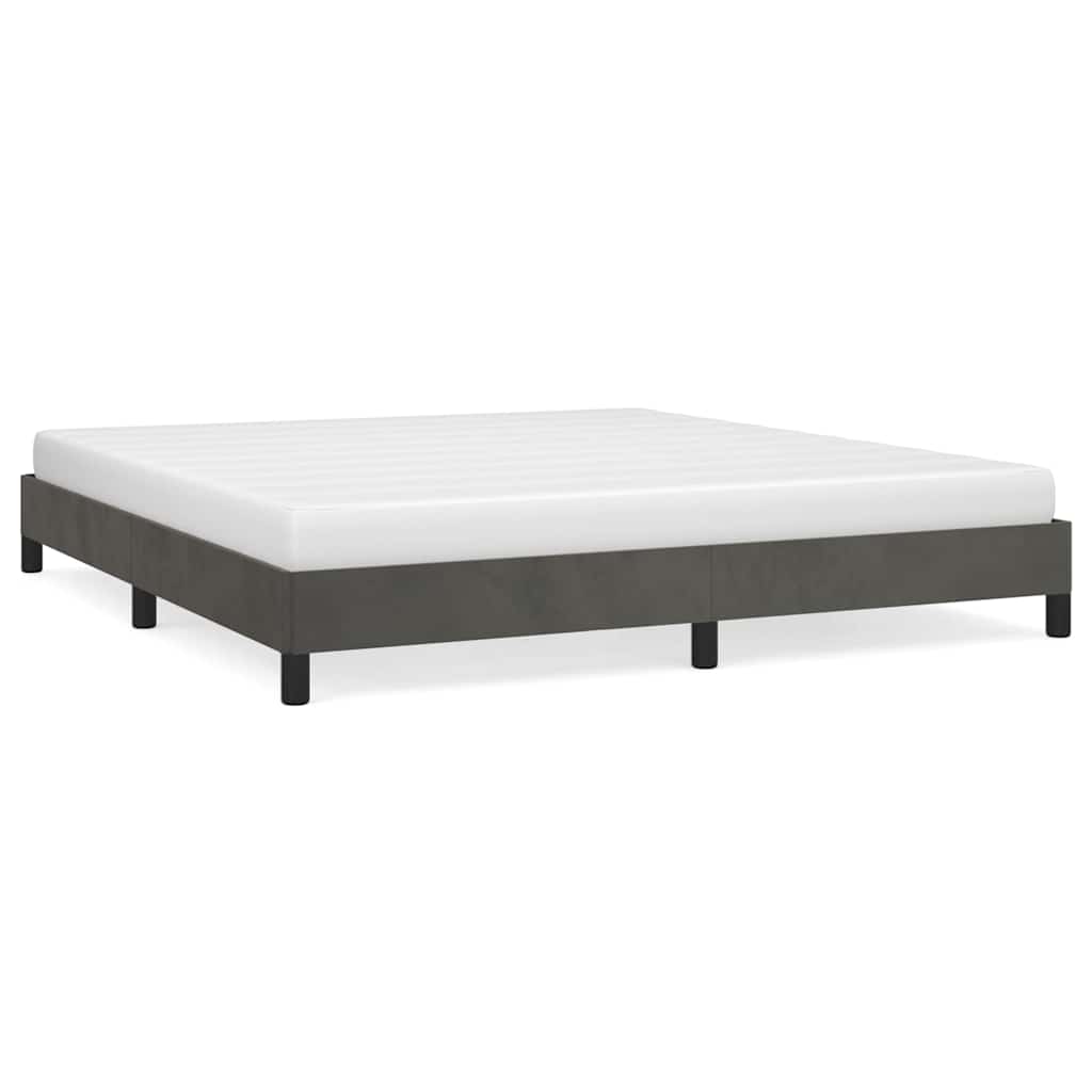 Giroletto senza Materasso Grigio Scuro 180x200 cm Velluto