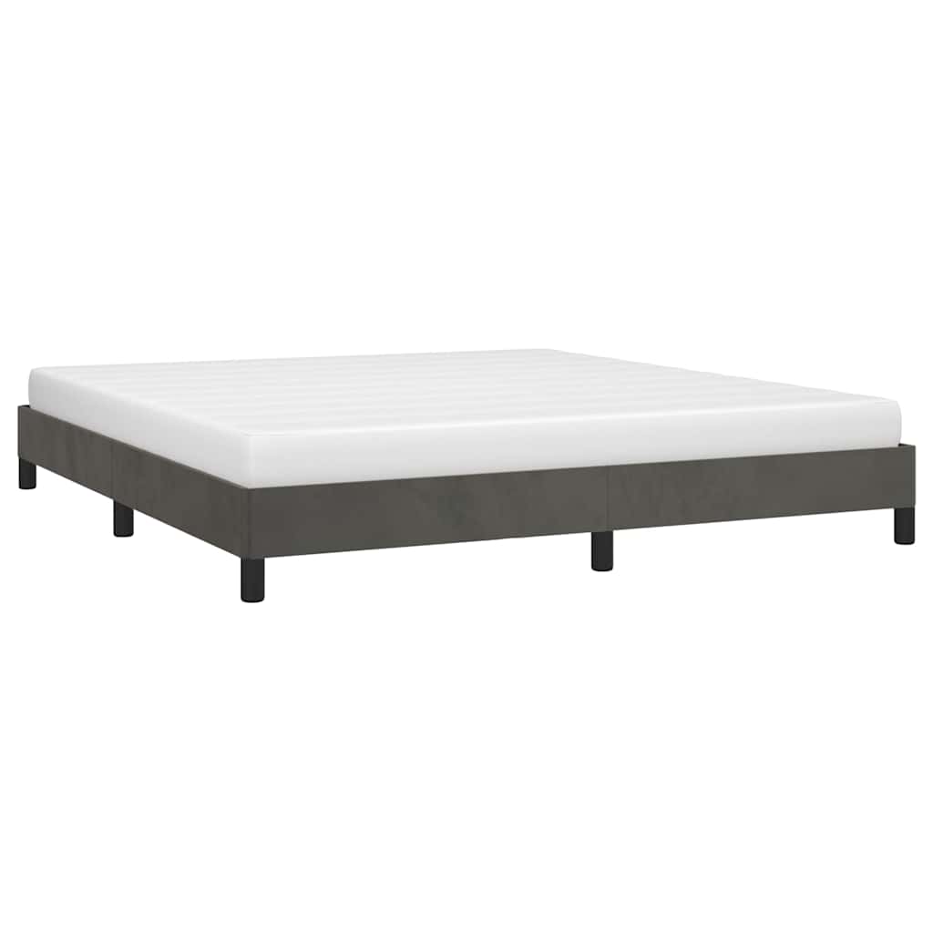 Giroletto senza Materasso Grigio Scuro 180x200 cm Velluto