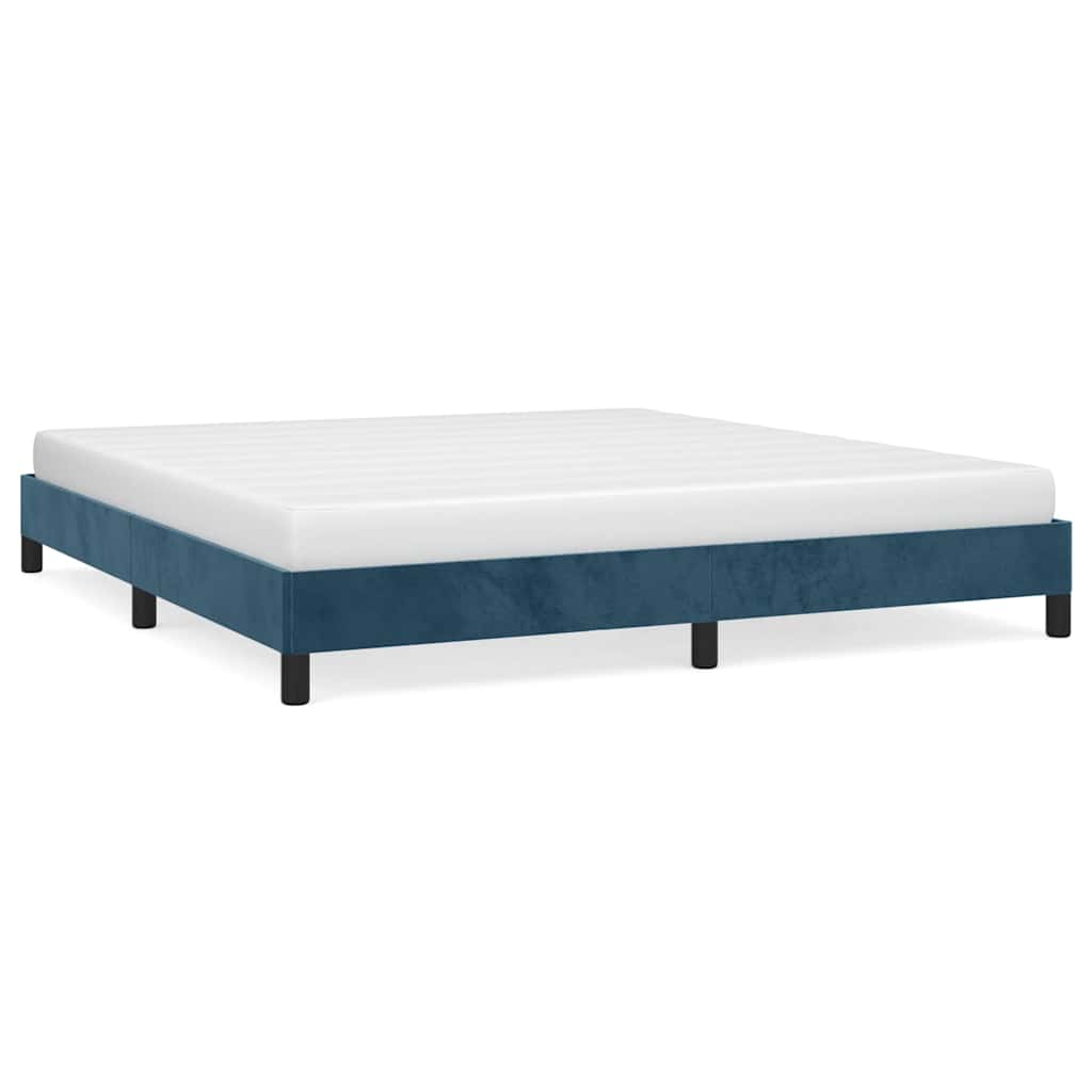 Giroletto senza Materasso Blu Scuro 180x200 cm in Velluto