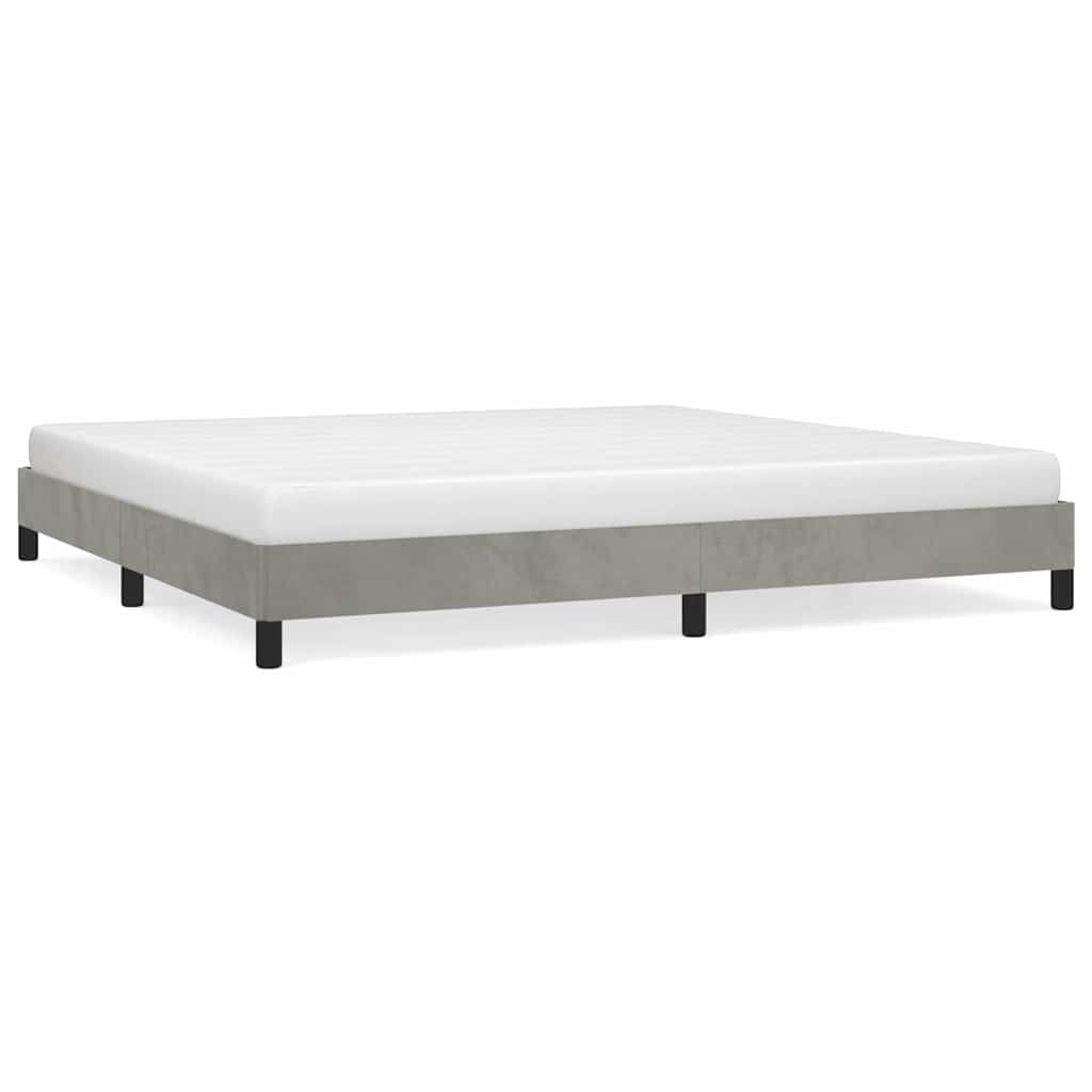 Giroletto senza Materasso Grigio Chiaro 200x200 cm Velluto