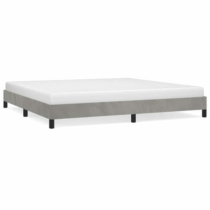 Giroletto senza Materasso Grigio Chiaro 200x200 cm Velluto