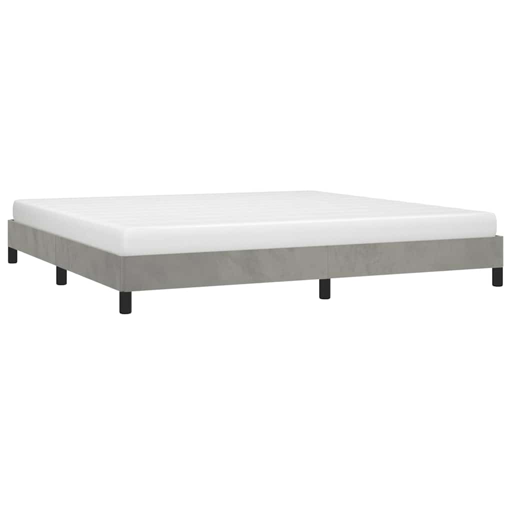 Giroletto senza Materasso Grigio Chiaro 200x200 cm Velluto