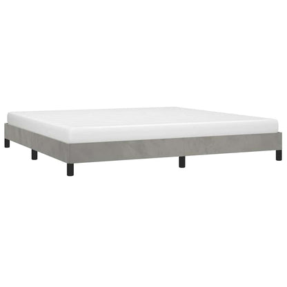 Giroletto senza Materasso Grigio Chiaro 200x200 cm Velluto