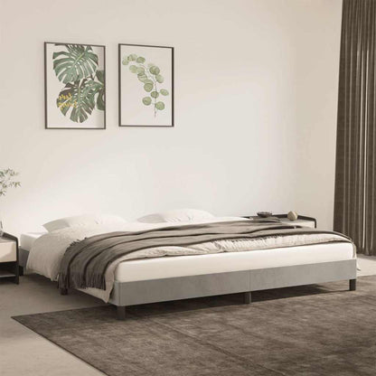 Giroletto senza Materasso Grigio Chiaro 200x200 cm Velluto