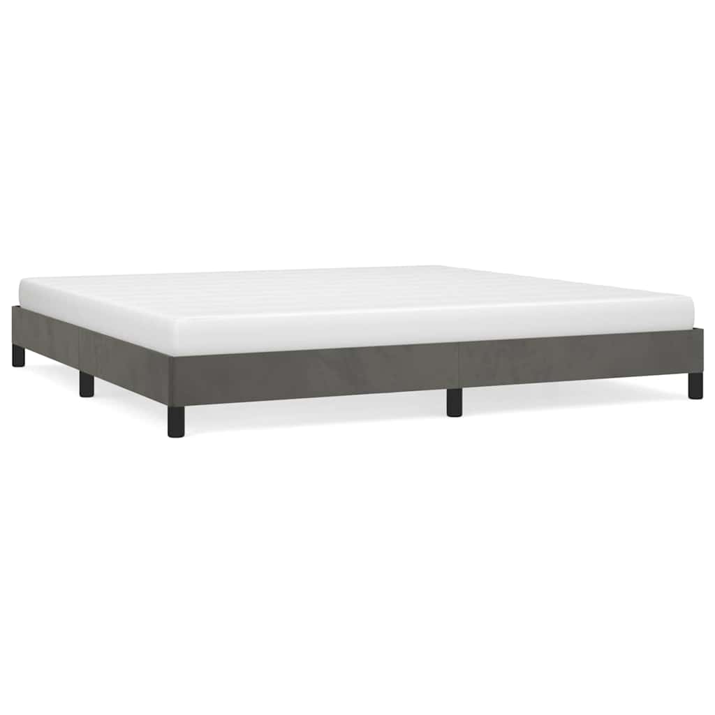 Giroletto senza Materasso Grigio Scuro 200x200 cm Velluto