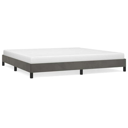 Giroletto senza Materasso Grigio Scuro 200x200 cm Velluto