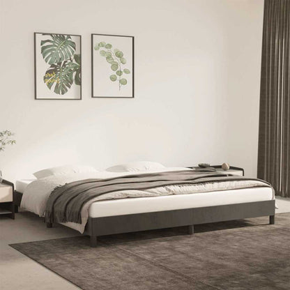 Giroletto senza Materasso Grigio Scuro 200x200 cm Velluto