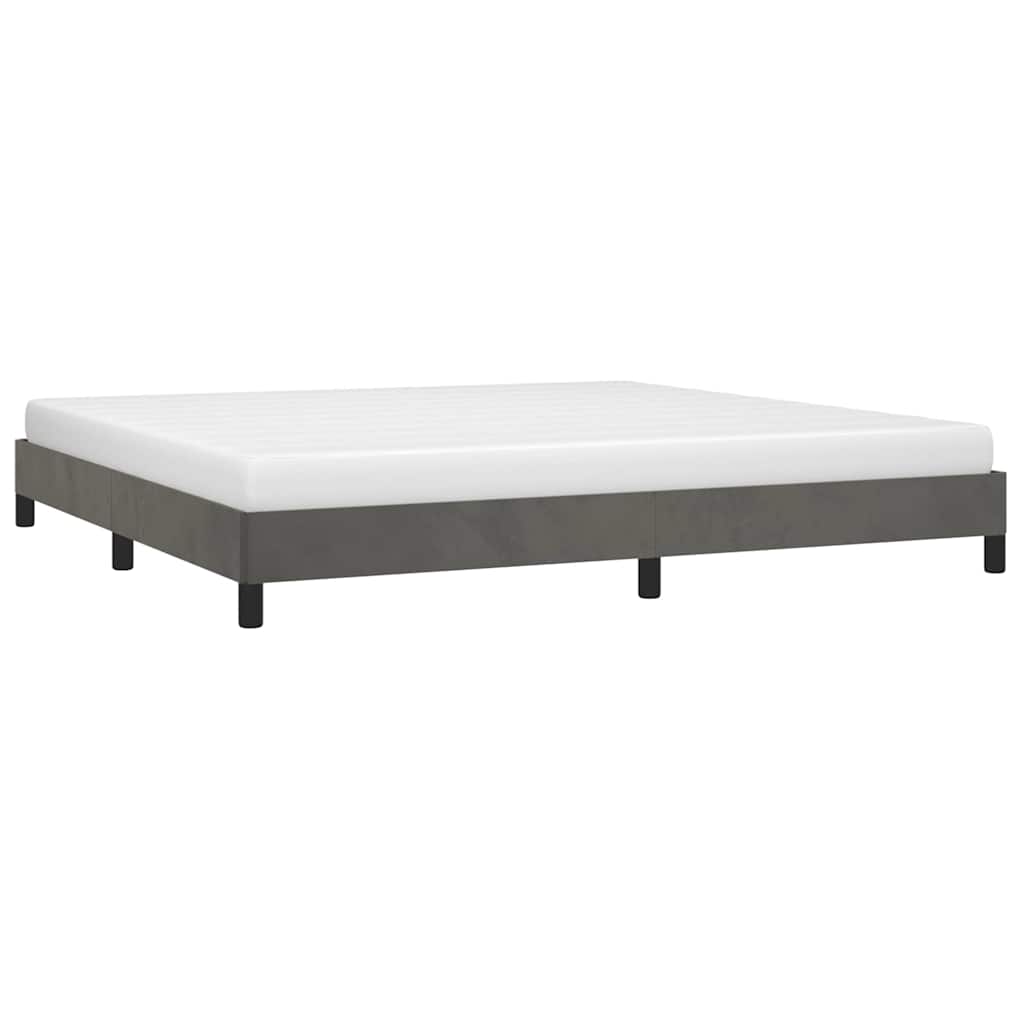 Giroletto senza Materasso Grigio Scuro 200x200 cm Velluto