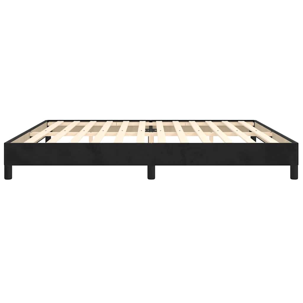 Giroletto senza Materasso Nero 200x200 cm in Velluto