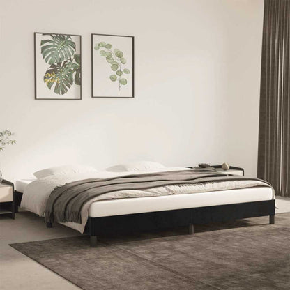 Giroletto senza Materasso Nero 200x200 cm in Velluto
