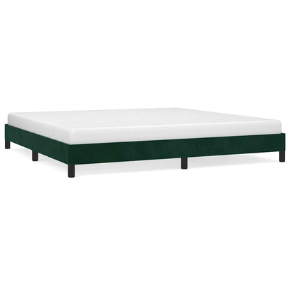 Giroletto senza Materasso Verde Scuro 200x200 cm in Velluto