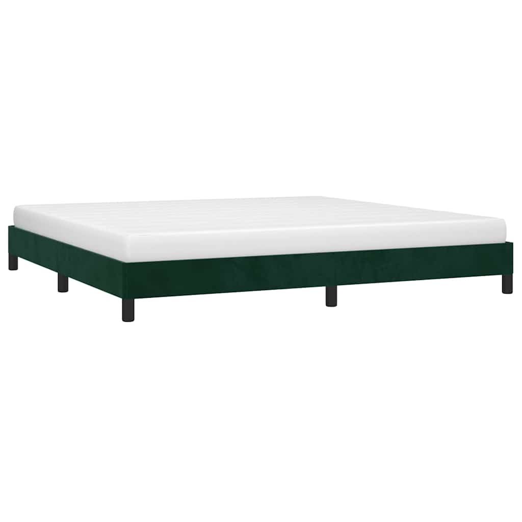 Giroletto senza Materasso Verde Scuro 200x200 cm in Velluto
