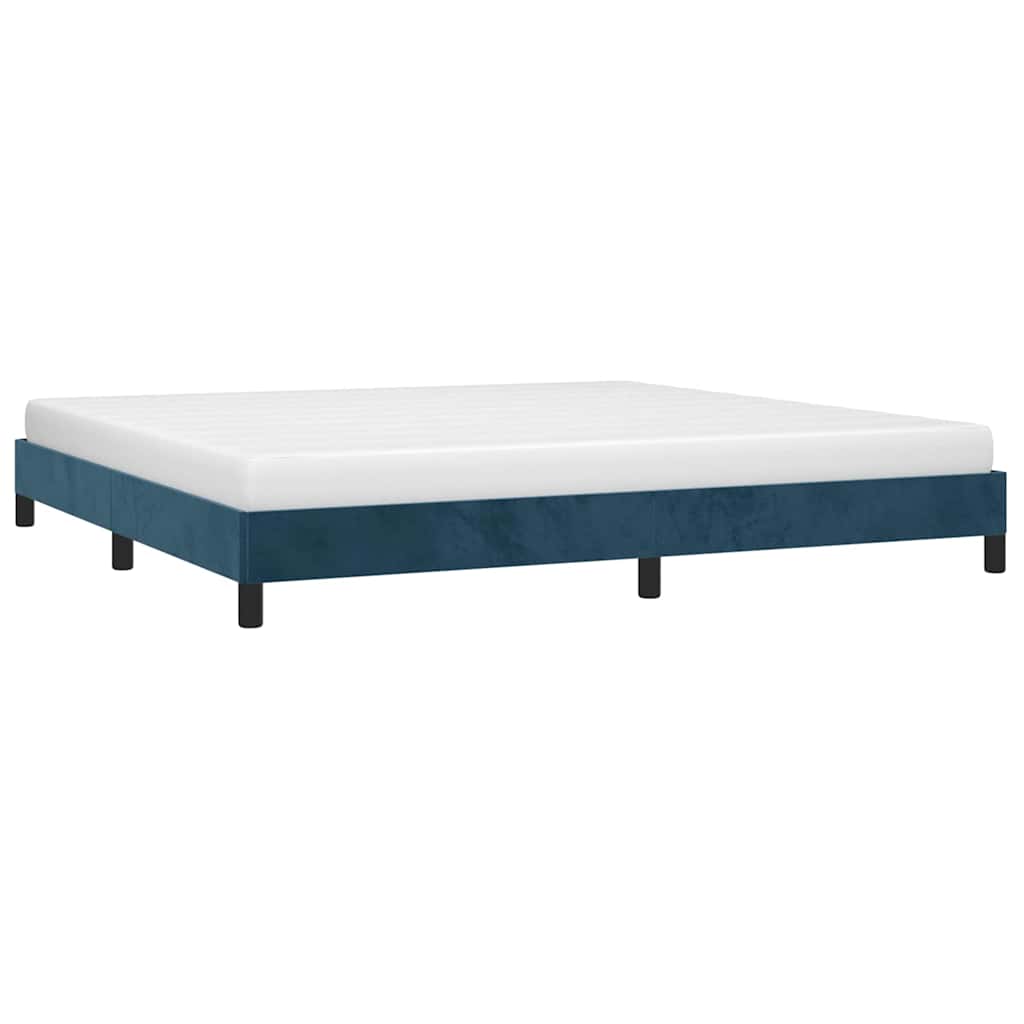 Giroletto senza Materasso Blu Scuro 200x200 cm in Velluto
