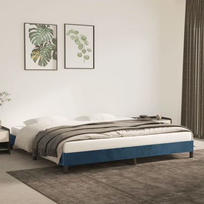 Giroletto senza Materasso Blu Scuro 200x200 cm in Velluto - homemem39