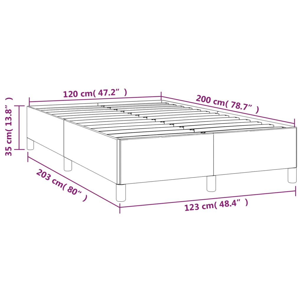 Giroletto senza Materasso Marrone Scuro 120x200 cm Tessuto