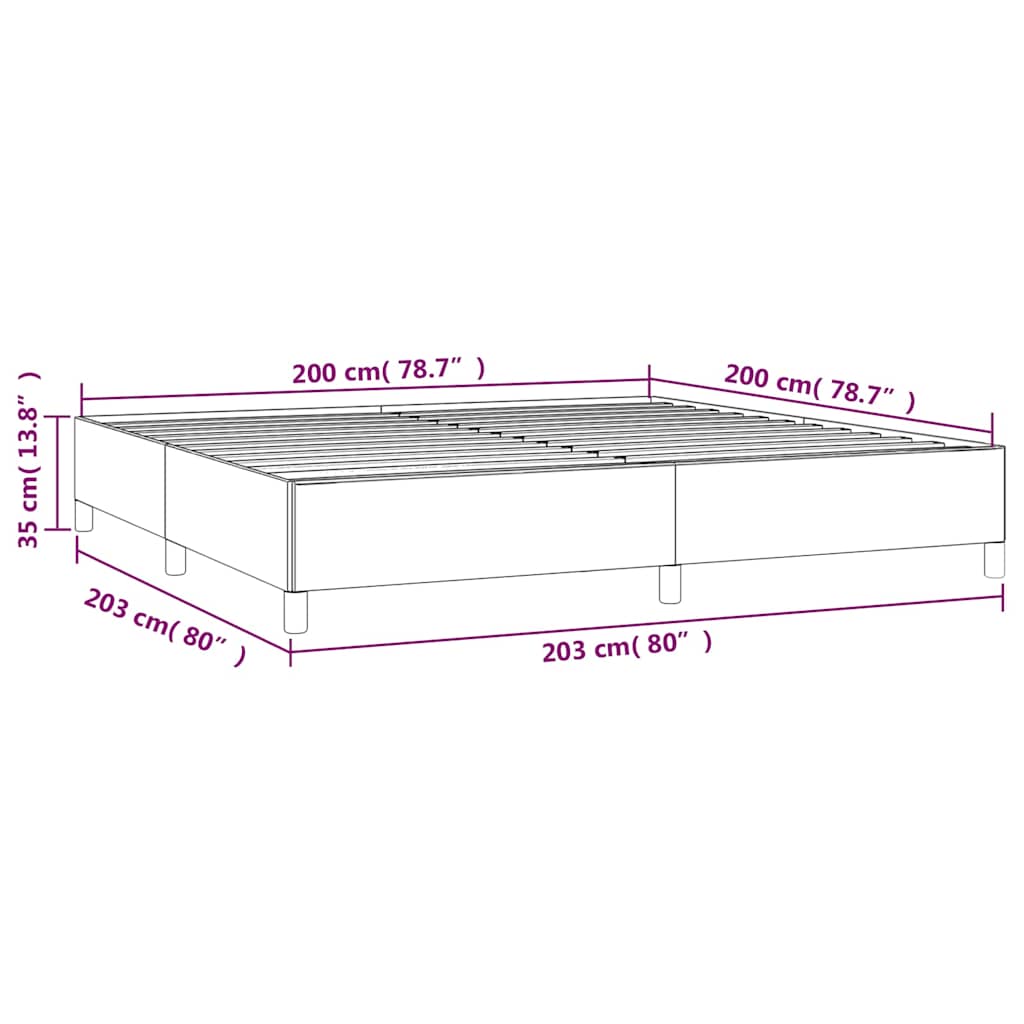 Giroletto senza Materasso Grigio Scuro 200x200 cm Tessuto