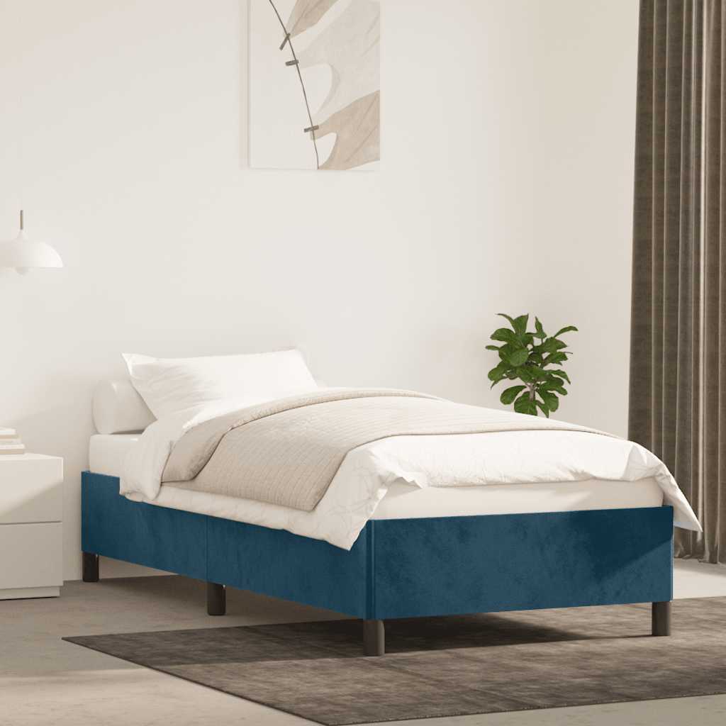 Giroletto senza Materasso Blu Scuro 80x200 cm in Velluto | homemem39