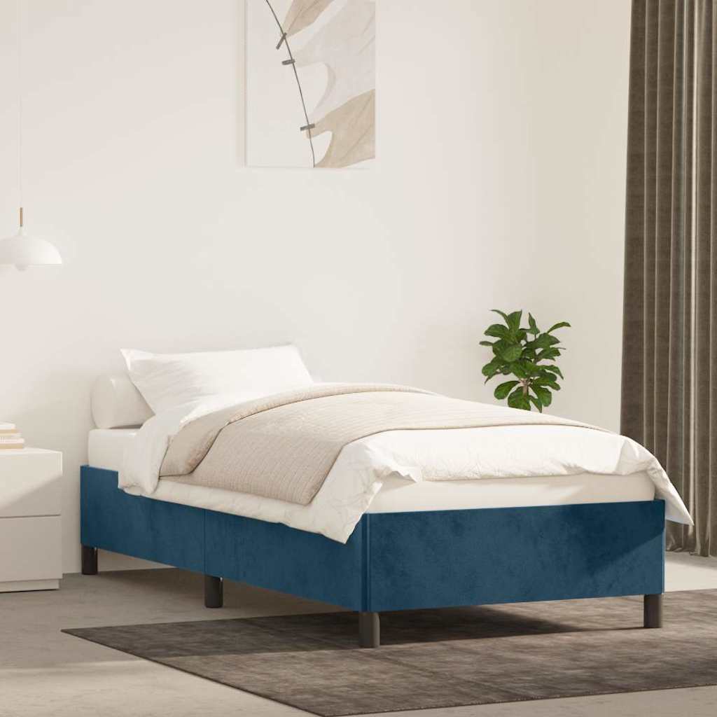 Giroletto senza Materasso Blu Scuro 80x200 cm in Velluto