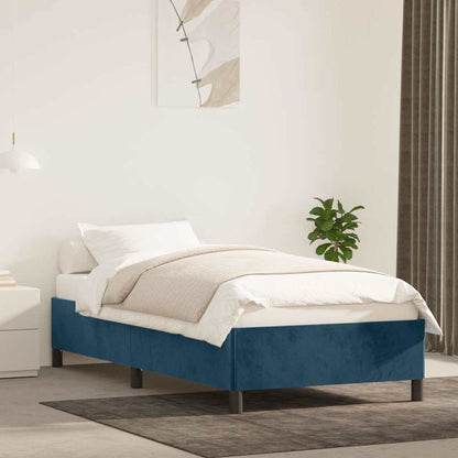 Giroletto senza Materasso Blu Scuro 80x200 cm in Velluto