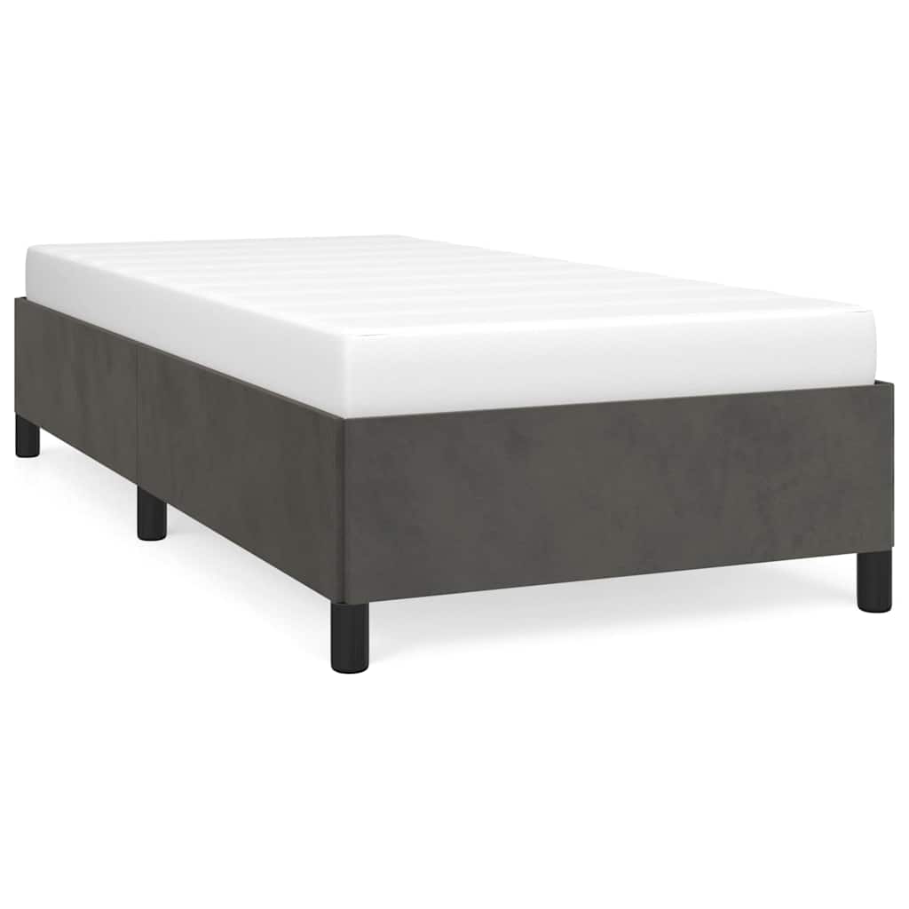 Giroletto senza Materasso Grigio Scuro 90x190 cm Velluto