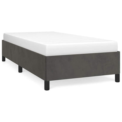 Giroletto senza Materasso Grigio Scuro 90x190 cm Velluto