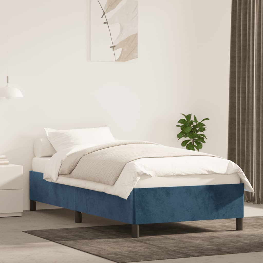 Giroletto senza Materasso Blu Scuro 90x190 cm in Velluto - homemem39