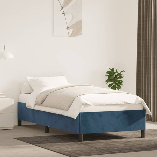Giroletto senza Materasso Blu Scuro 90x190 cm in Velluto - homemem39