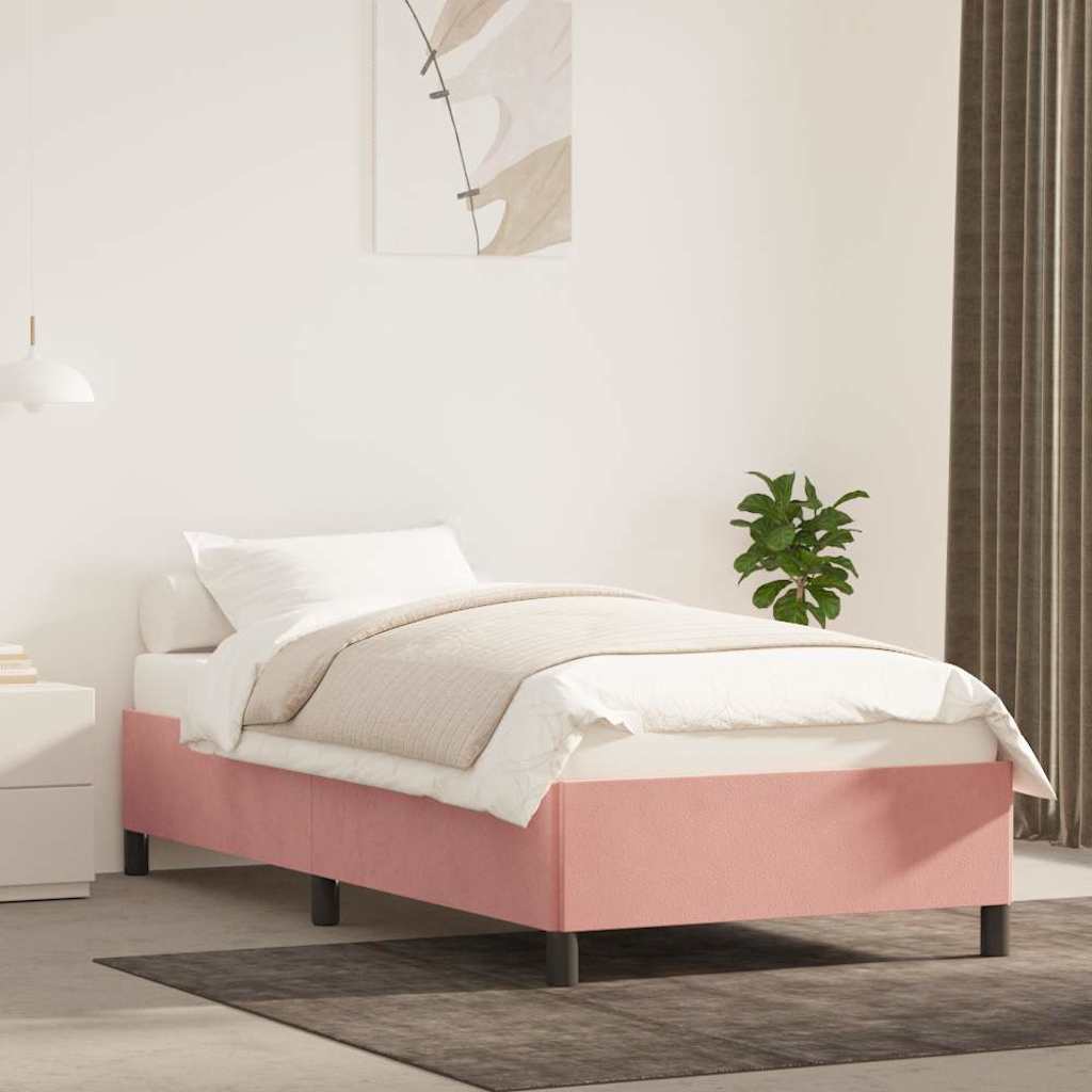 Giroletto senza Materasso Rosa 90x190 cm in Velluto