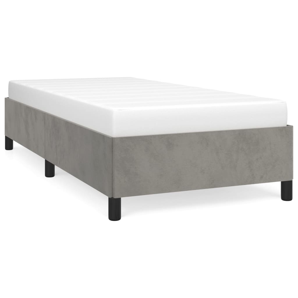 Giroletto senza Materasso Grigio Chiaro 90x200 cm Velluto