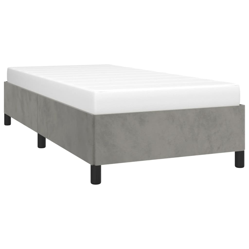 Giroletto senza Materasso Grigio Chiaro 90x200 cm Velluto