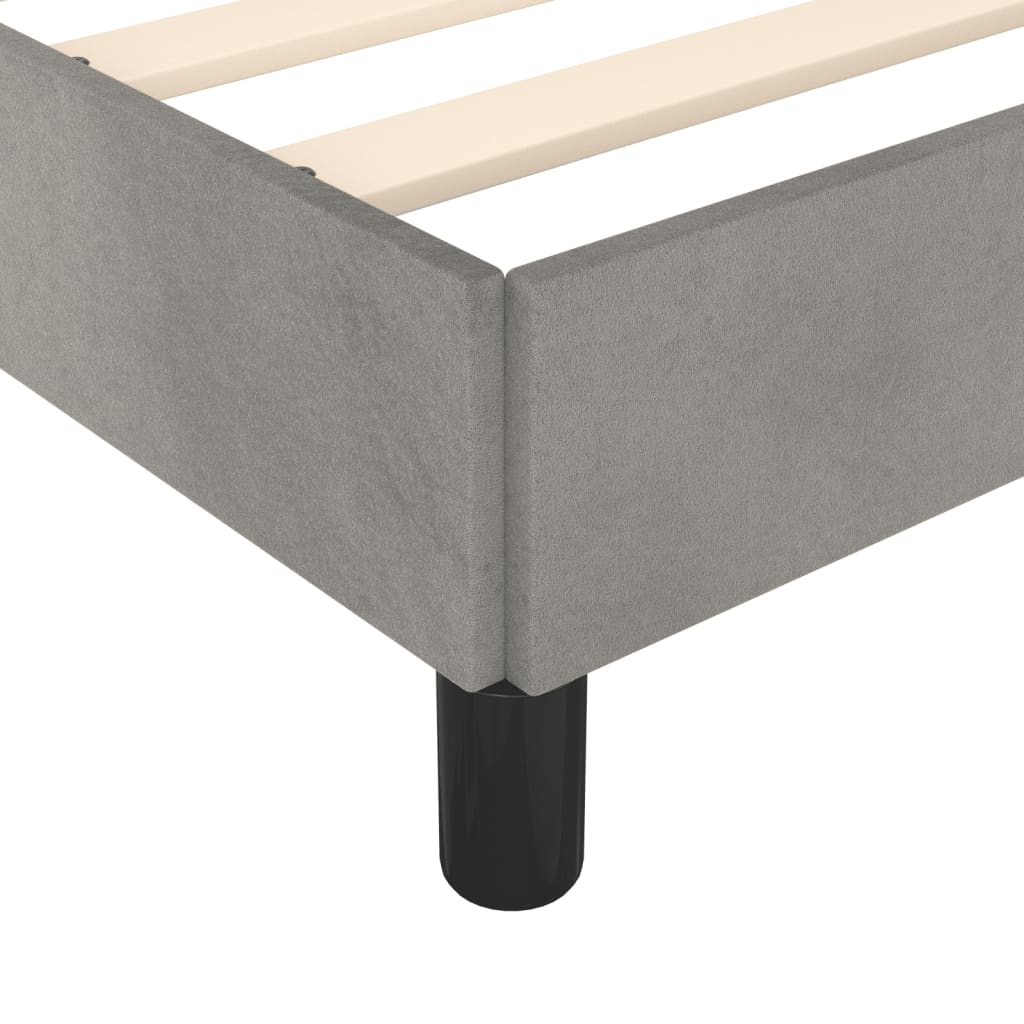 Giroletto senza Materasso Grigio Chiaro 90x200 cm Velluto