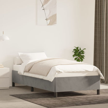 Giroletto senza Materasso Grigio Chiaro 90x200 cm Velluto