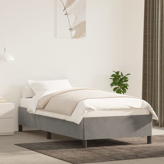 Giroletto senza Materasso Grigio Chiaro 90x200 cm Velluto