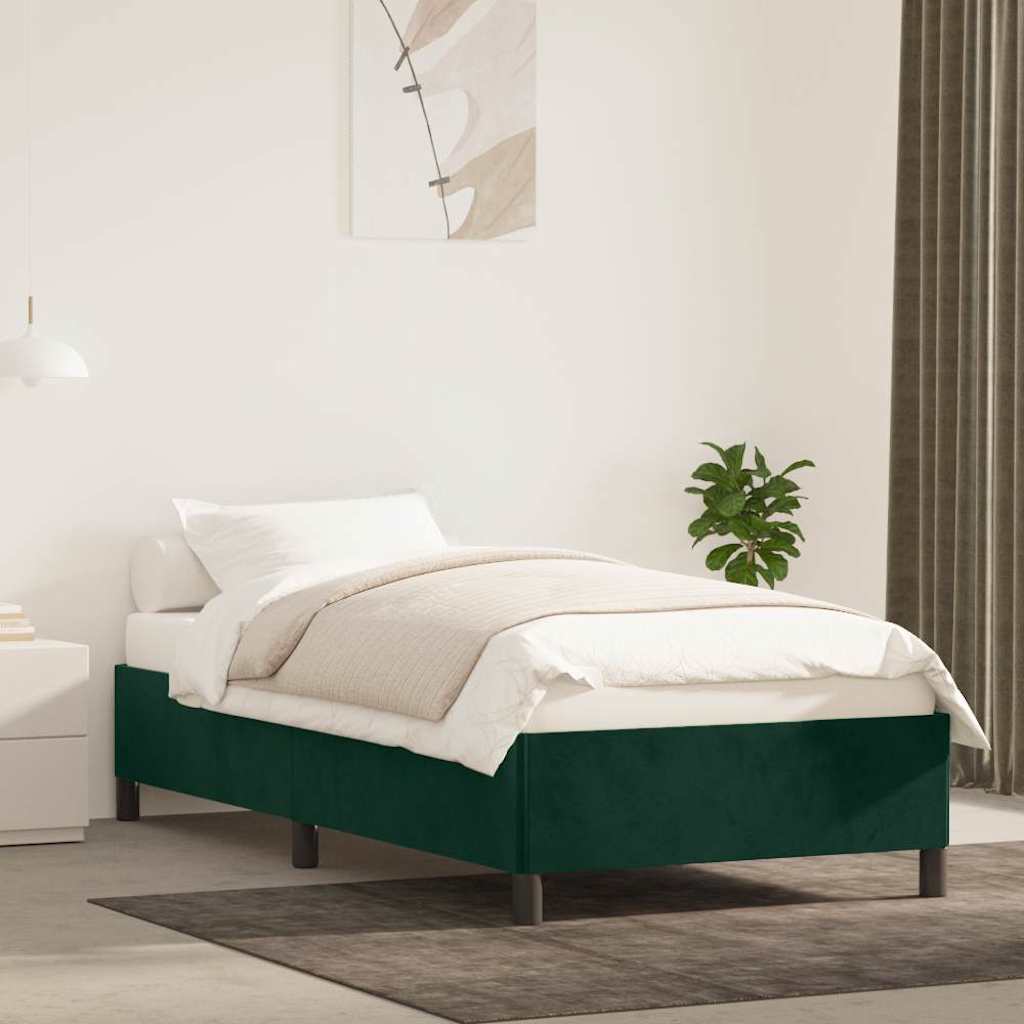 Giroletto senza Materasso Verde Scuro 100x200 cm in Velluto