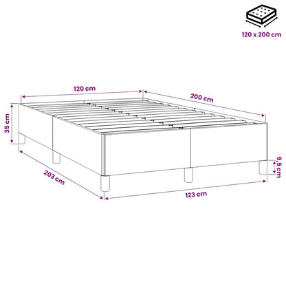 Giroletto senza Materasso Grigio Scuro 120x200 cm Velluto