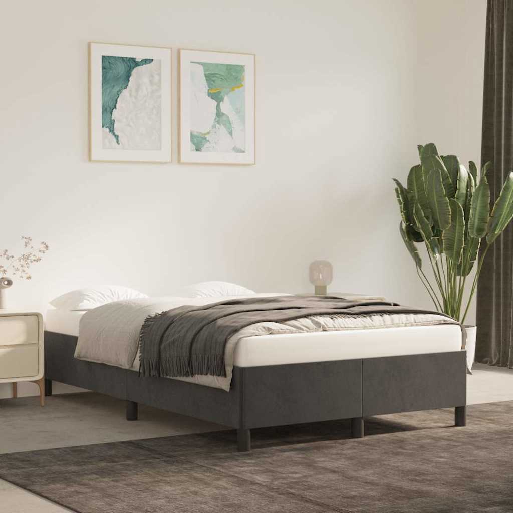 Giroletto senza Materasso Grigio Scuro 120x200 cm Velluto