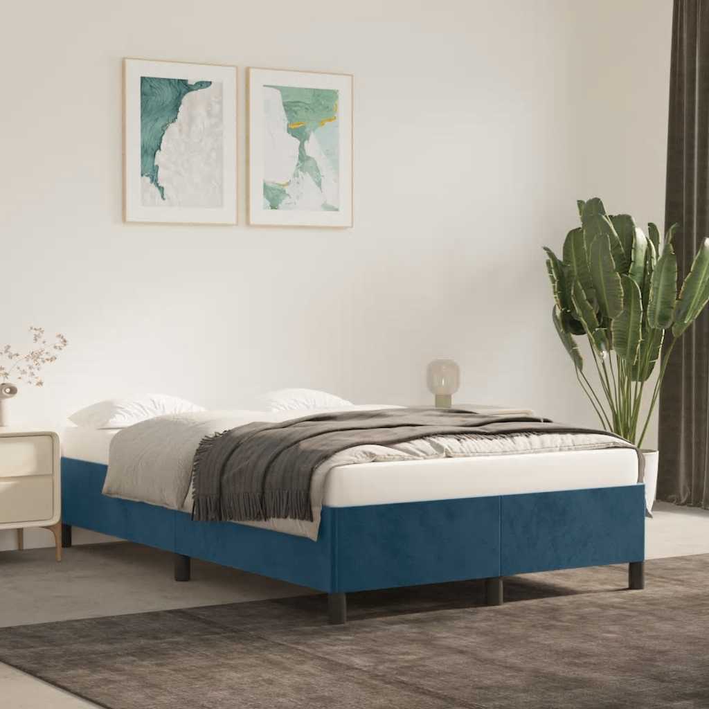 Giroletto senza Materasso Blu Scuro 120x200 cm in Velluto | homemem39