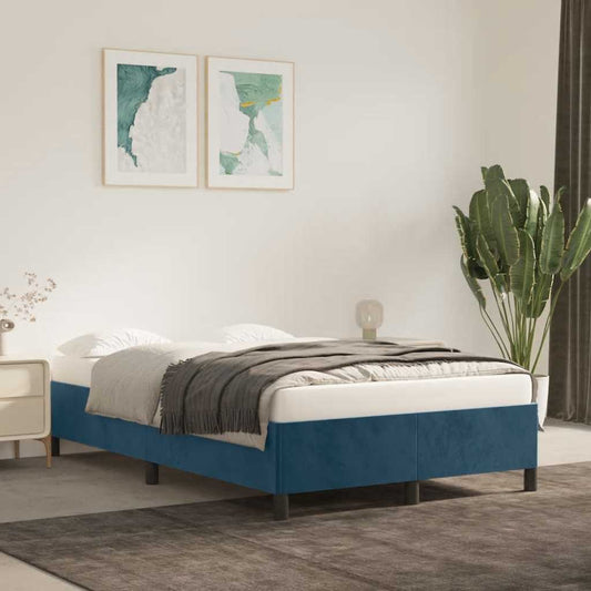 Giroletto senza Materasso Blu Scuro 120x200 cm in Velluto | homemem39