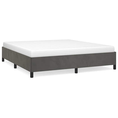 Giroletto senza Materasso Grigio Scuro 160x200 cm Velluto