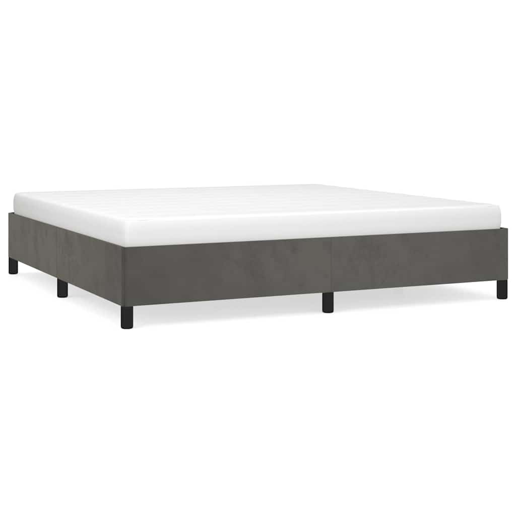 Giroletto senza Materasso Grigio Scuro 200x200 cm Velluto