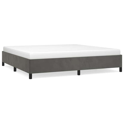 Giroletto senza Materasso Grigio Scuro 200x200 cm Velluto