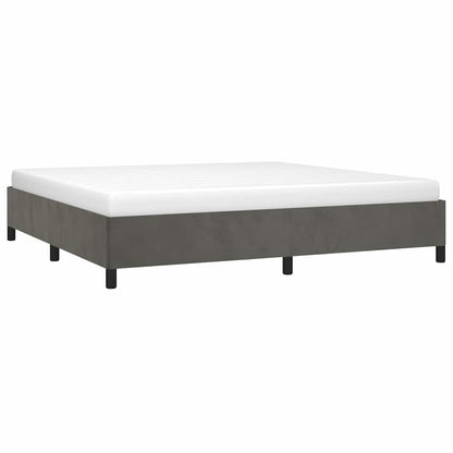 Giroletto senza Materasso Grigio Scuro 200x200 cm Velluto