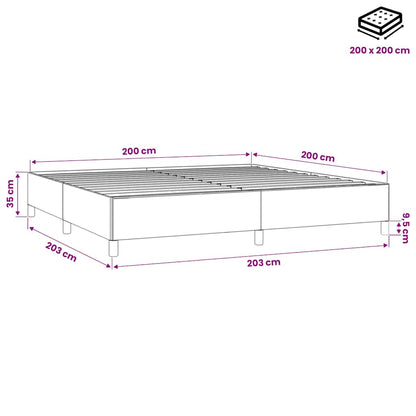 Giroletto senza Materasso Grigio Scuro 200x200 cm Velluto